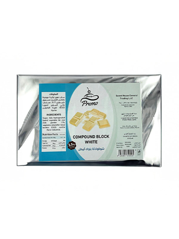 Compound Chocolate Block White 2.5 Kg – Premium Quality for Baking & Confectionery